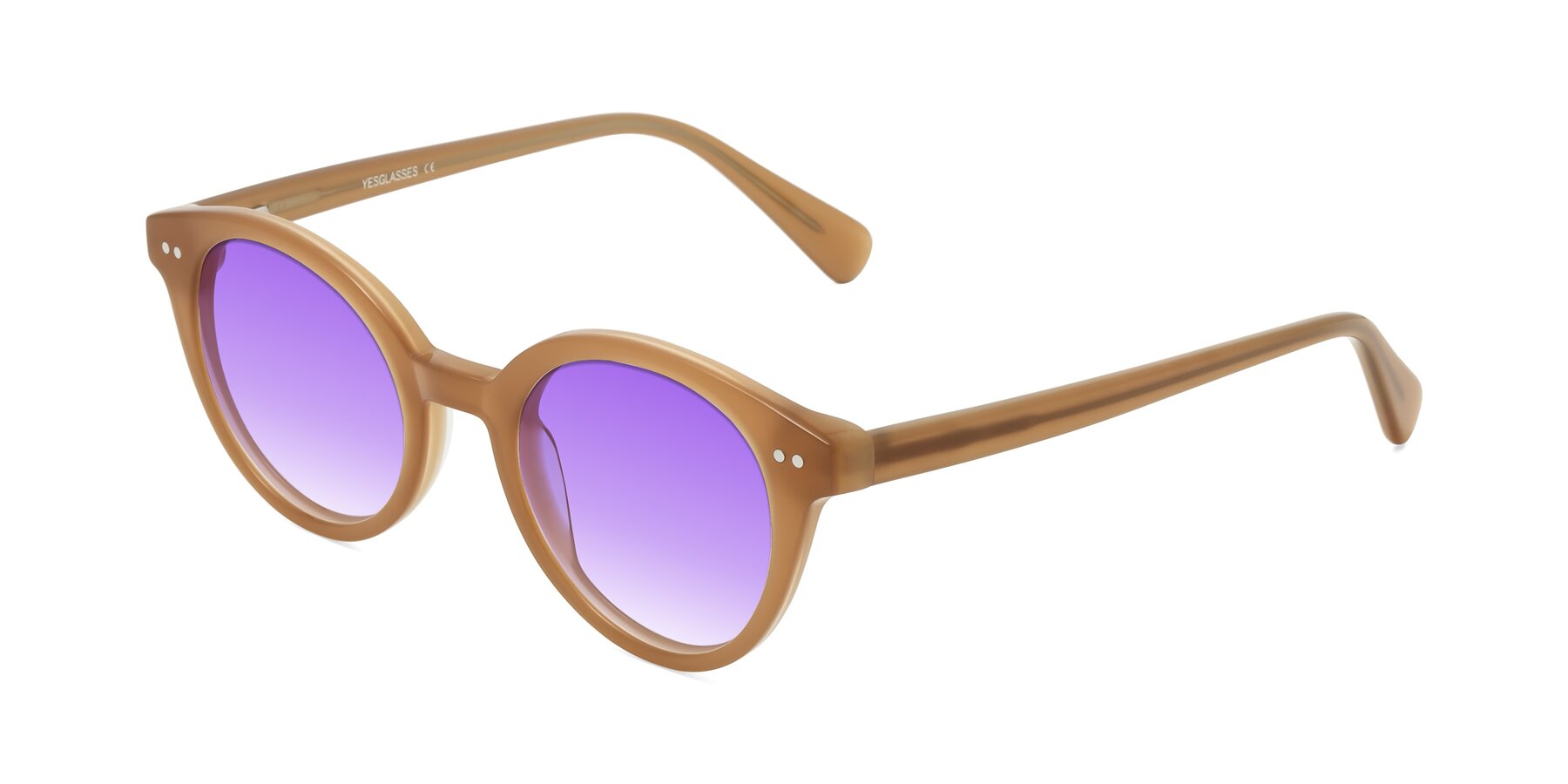 Angle of Bellion in Caramel with Purple Gradient Lenses