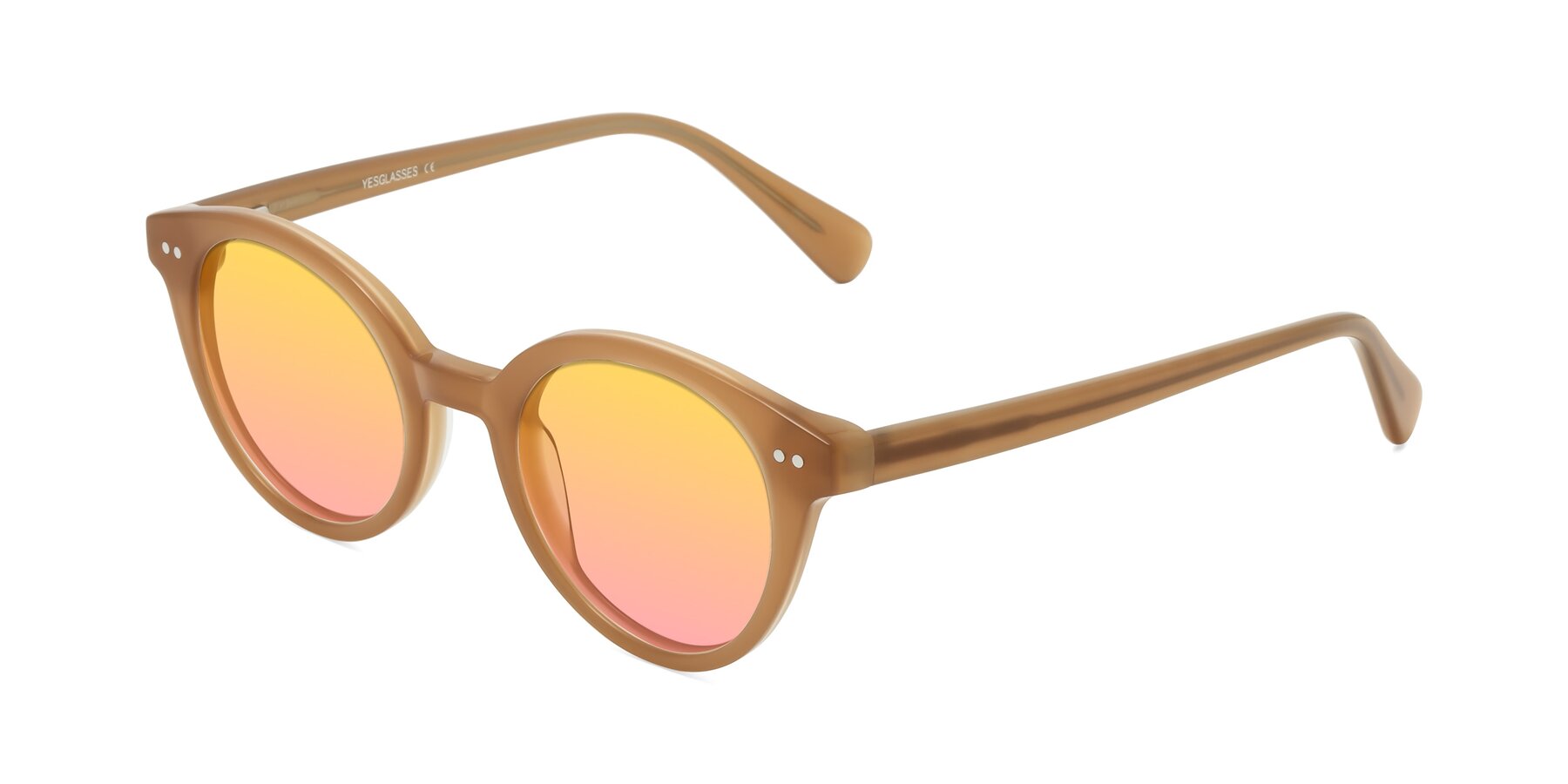 Angle of Bellion in Caramel with Yellow / Pink Gradient Lenses