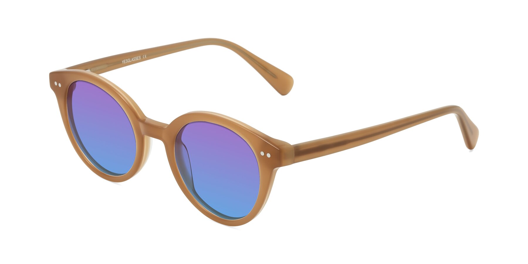 Angle of Bellion in Caramel with Purple / Blue Gradient Lenses