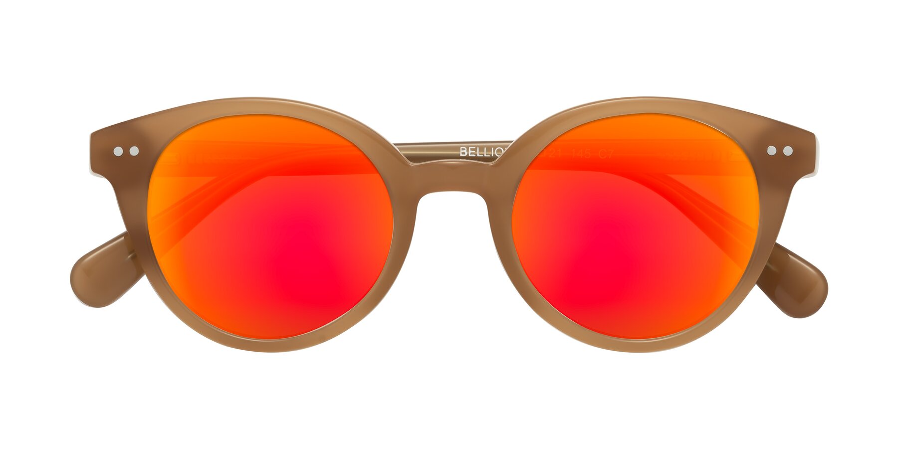 Folded Front of Bellion in Caramel with Red Gold Mirrored Lenses