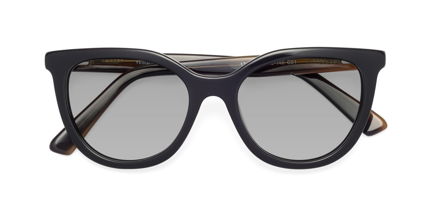 Folded Front of 17287 in Black with Light Gray Tinted Lenses