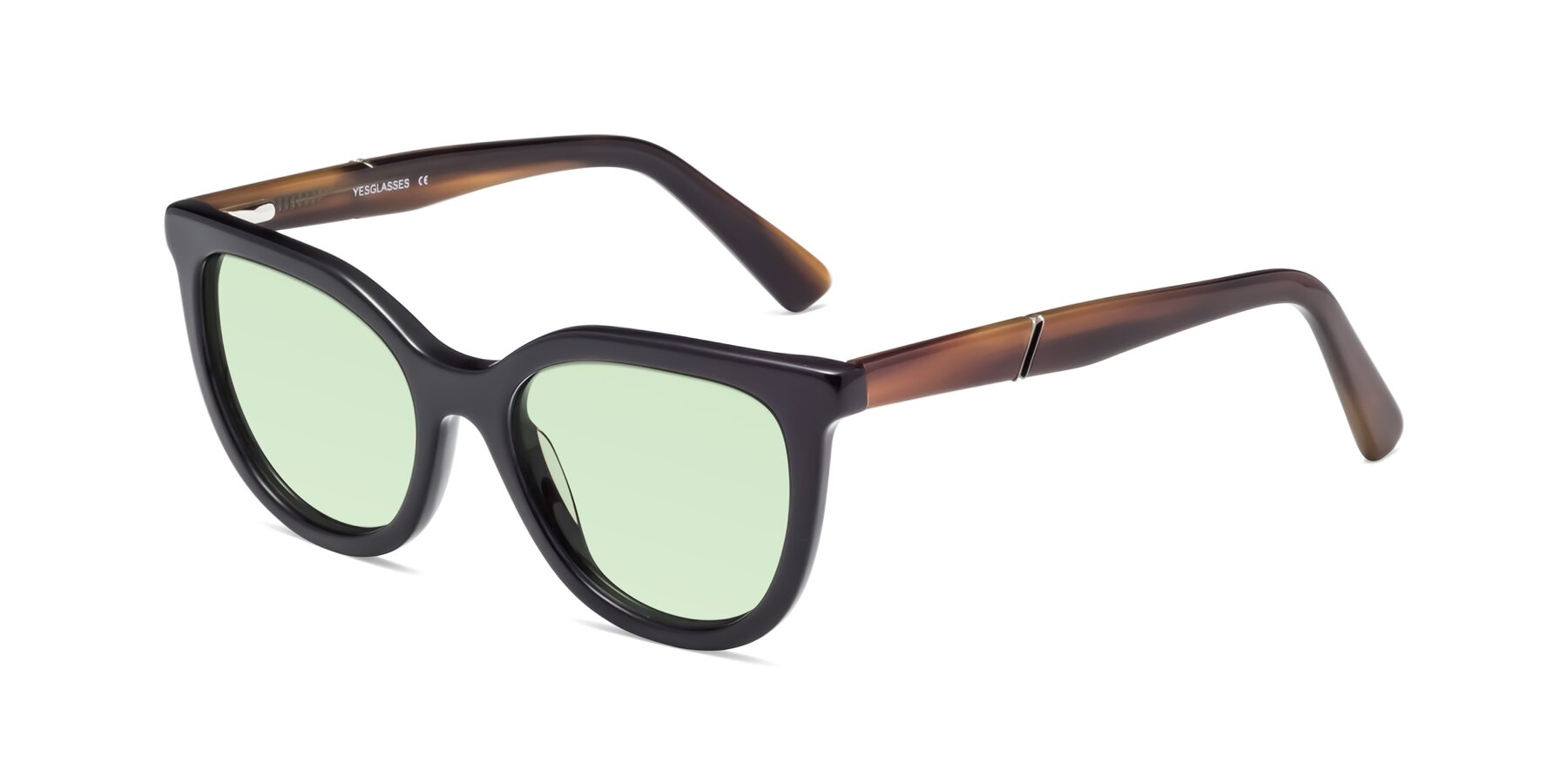 Angle of 17287 in Black with Light Green Tinted Lenses