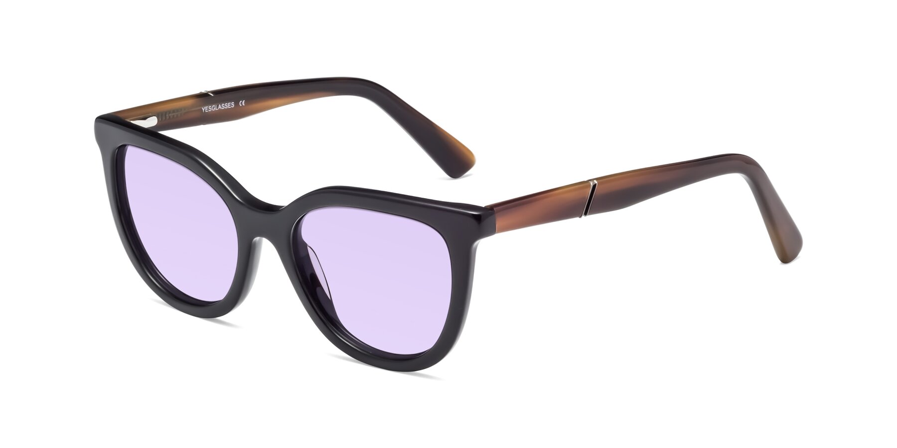 Angle of 17287 in Black with Light Purple Tinted Lenses