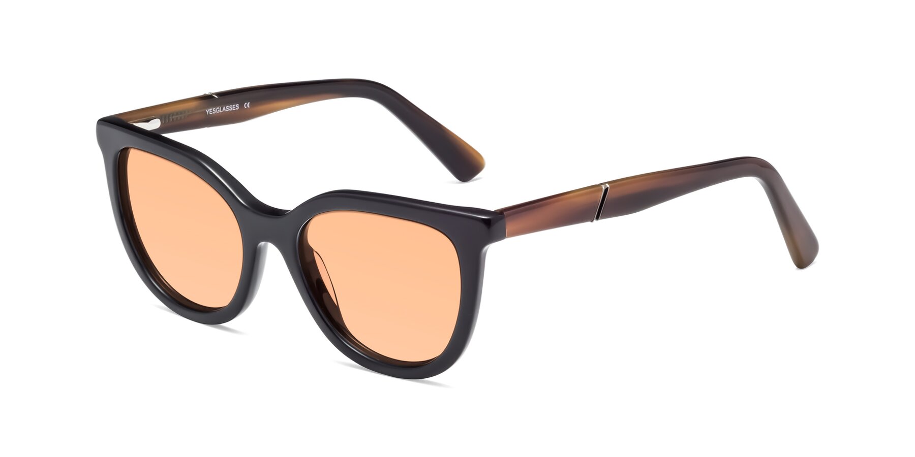 Angle of 17287 in Black with Light Orange Tinted Lenses