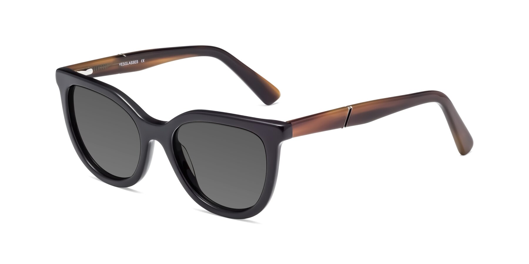 Angle of 17287 in Black with Medium Gray Tinted Lenses
