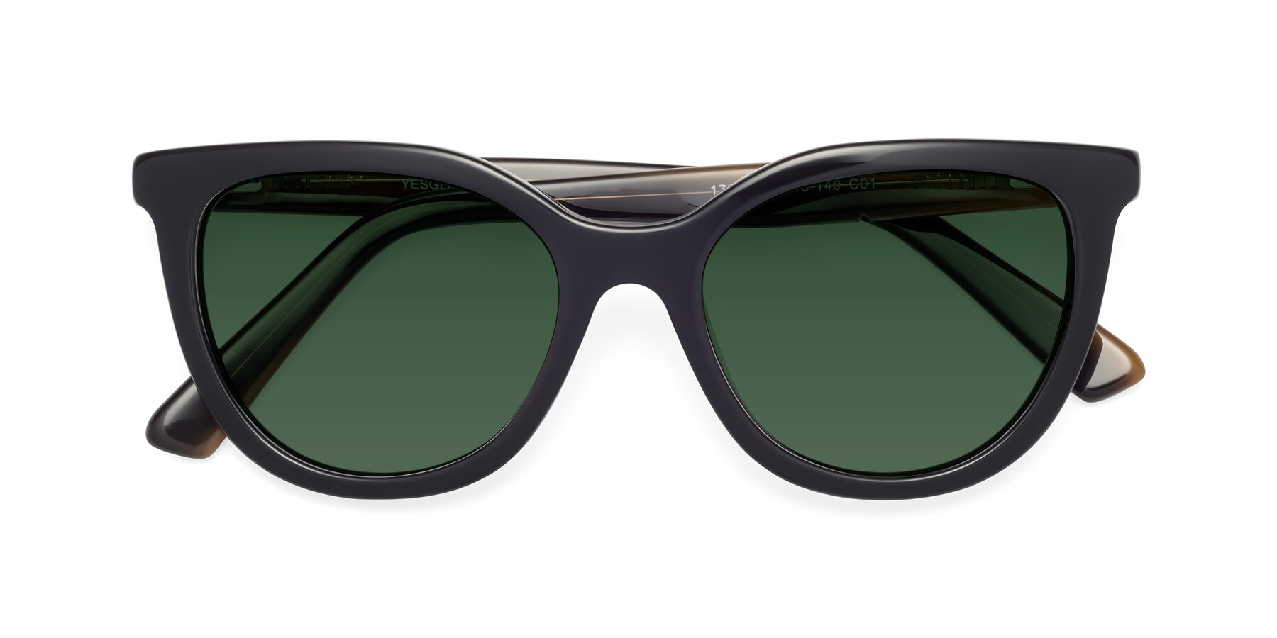 Folded Front of 17287 in Black with Green Tinted Lenses