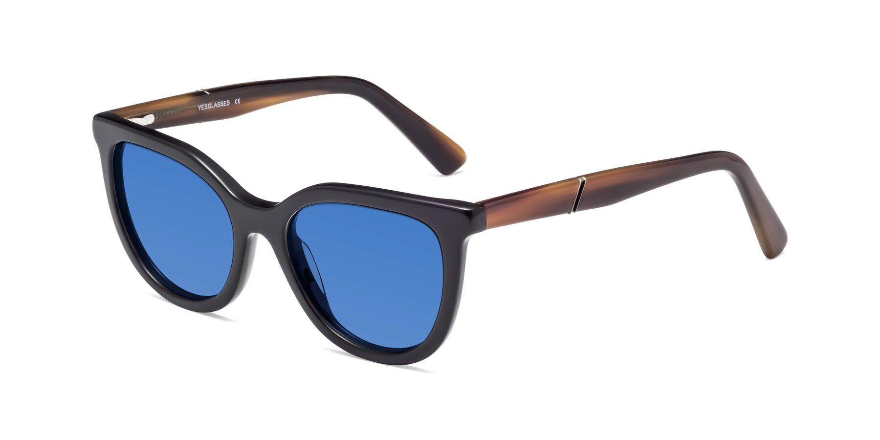 Angle of 17287 in Black with Blue Tinted Lenses