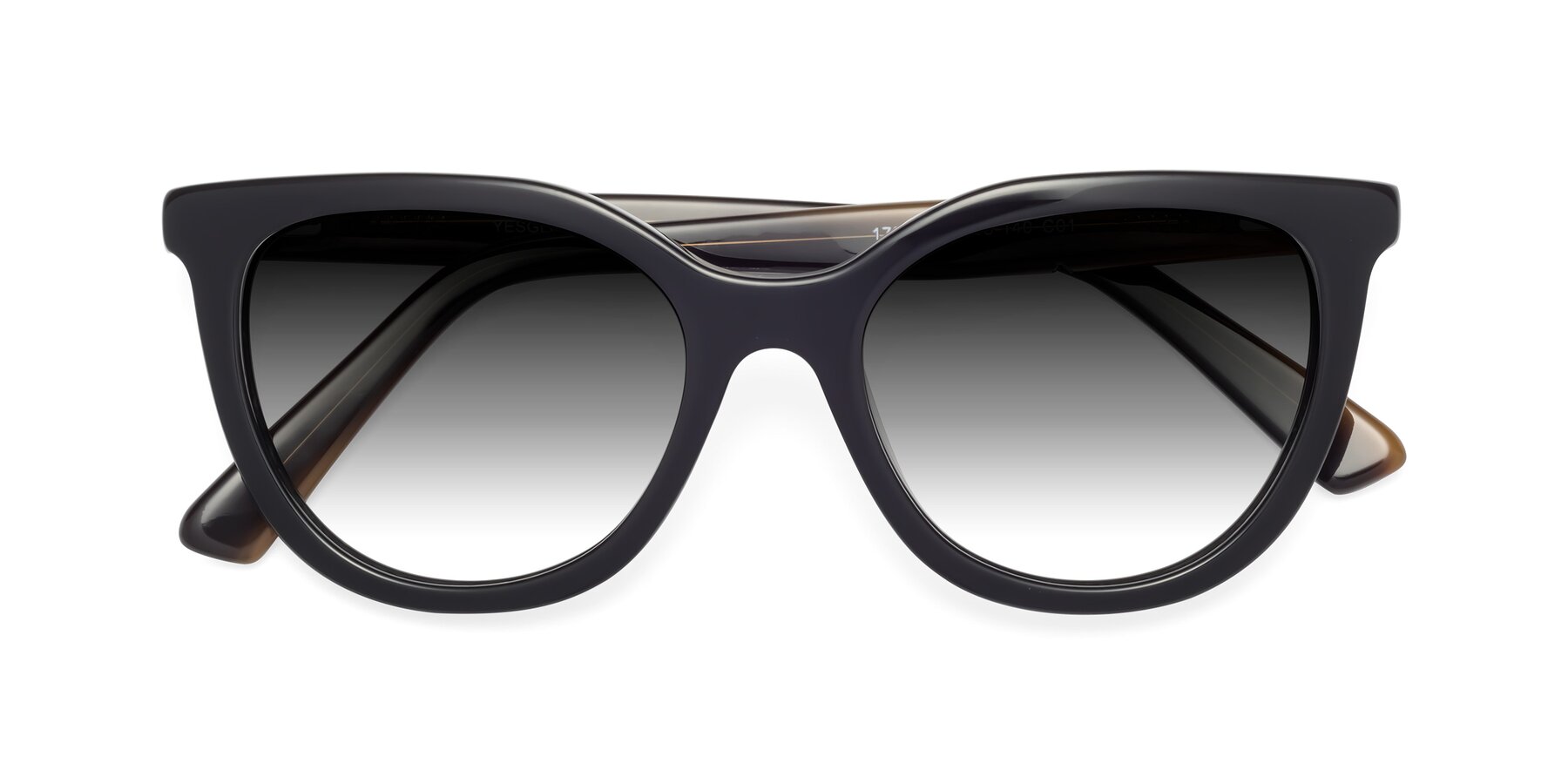 Folded Front of 17287 in Black with Gray Gradient Lenses