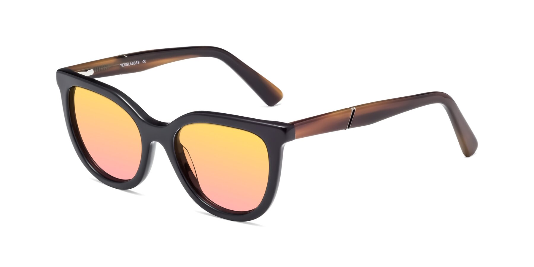 Angle of 17287 in Black with Yellow / Pink Gradient Lenses