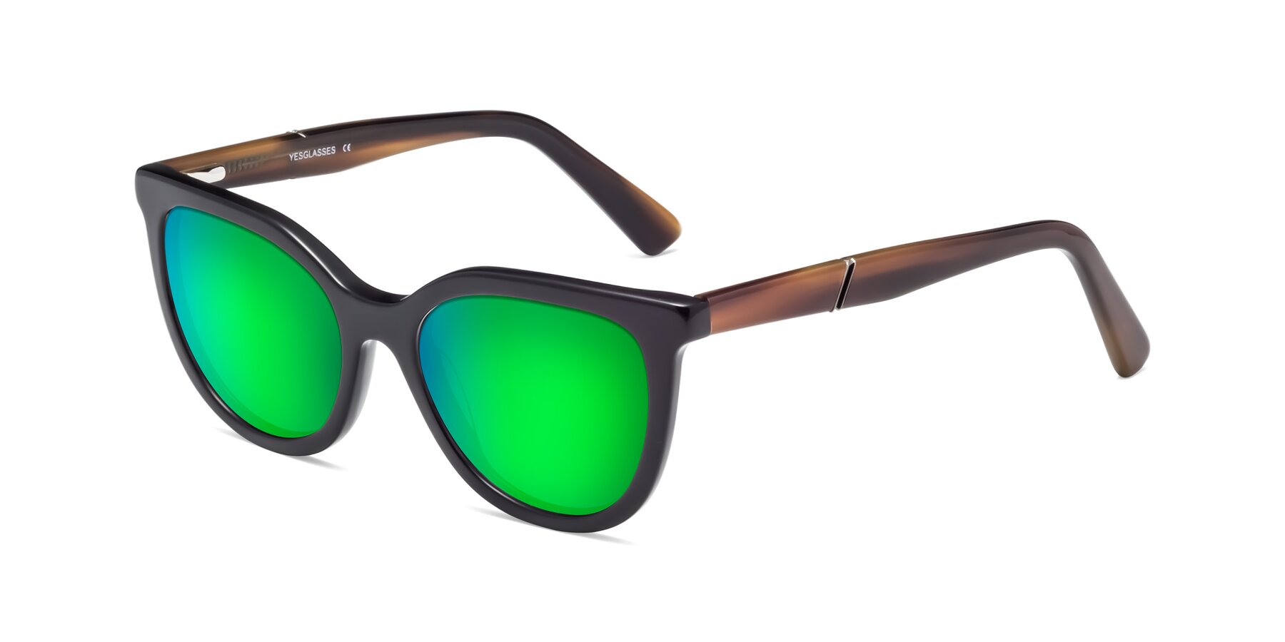 Angle of 17287 in Black with Green Mirrored Lenses