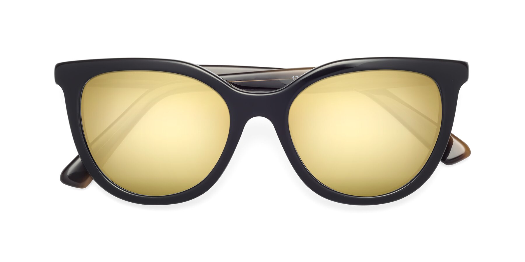 Folded Front of 17287 in Black with Gold Mirrored Lenses