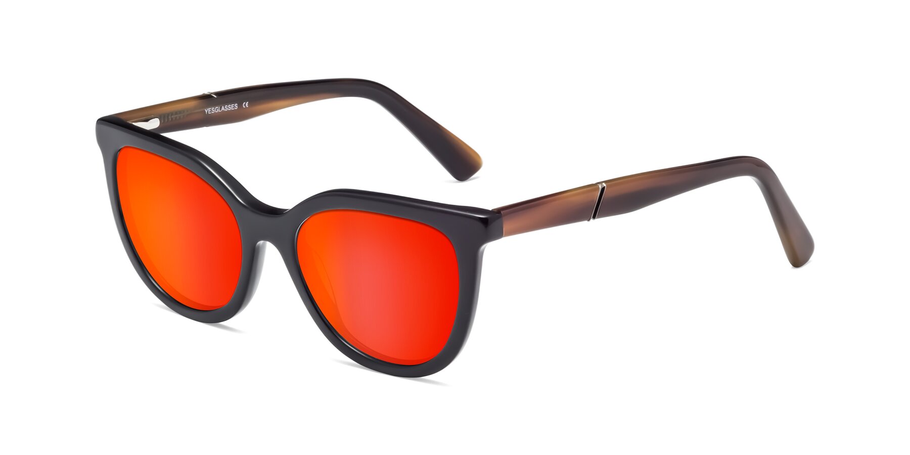 Angle of 17287 in Black with Red Gold Mirrored Lenses