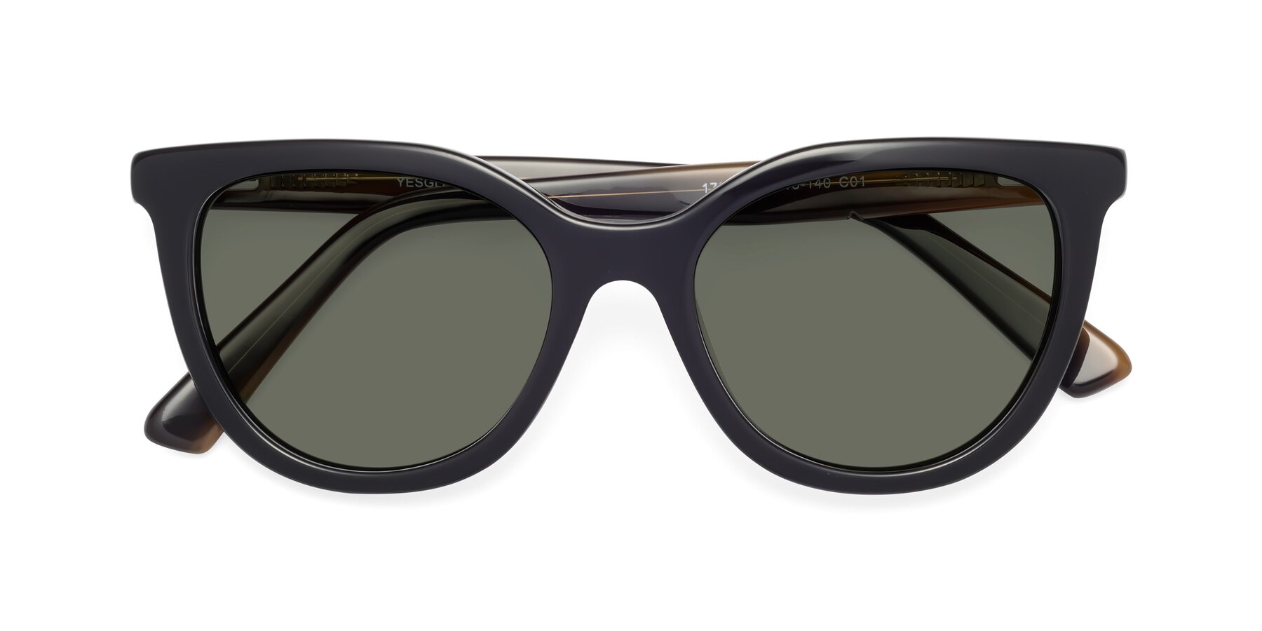 Folded Front of 17287 in Black with Gray Polarized Lenses