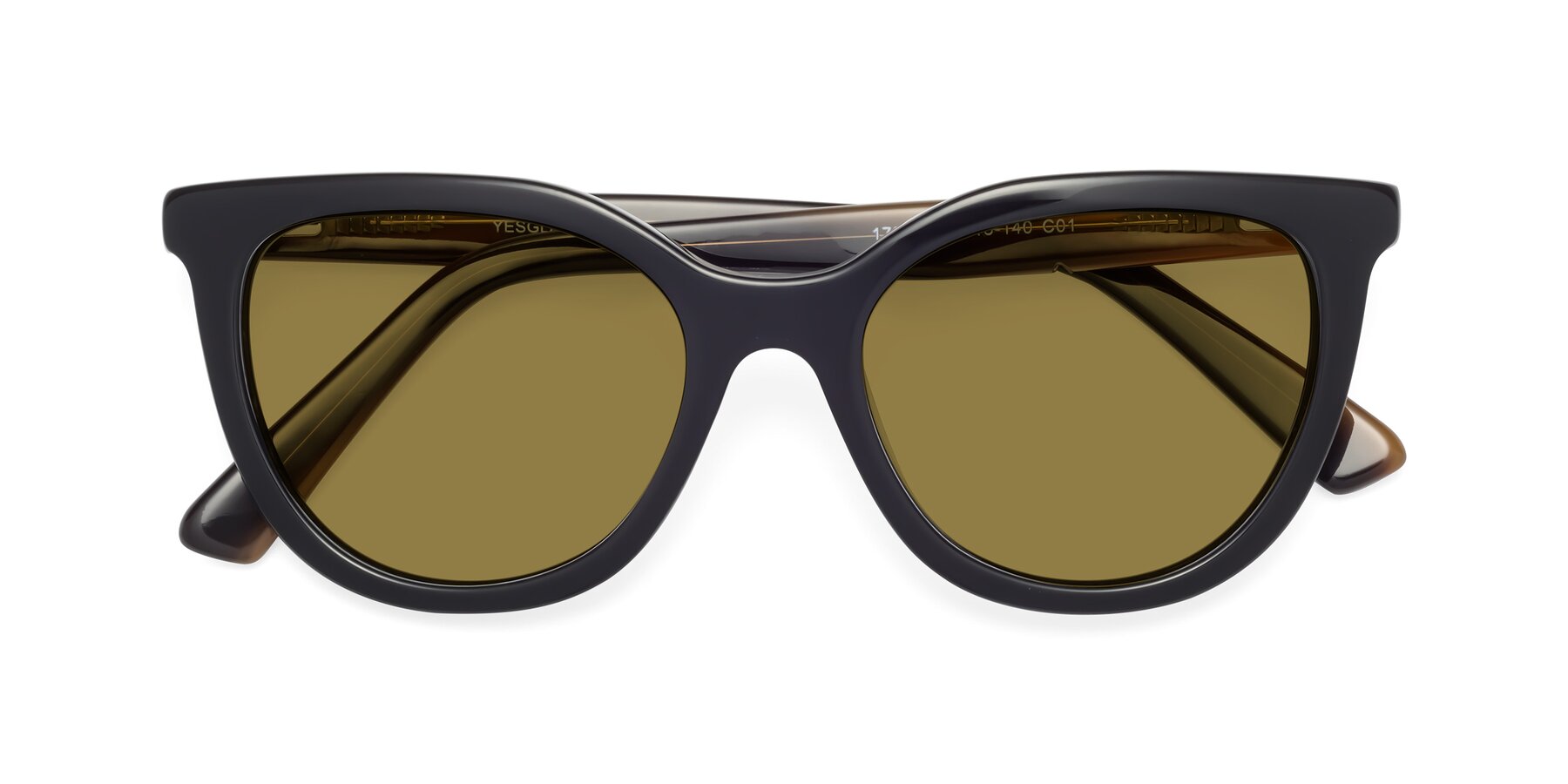 Folded Front of 17287 in Black with Brown Polarized Lenses