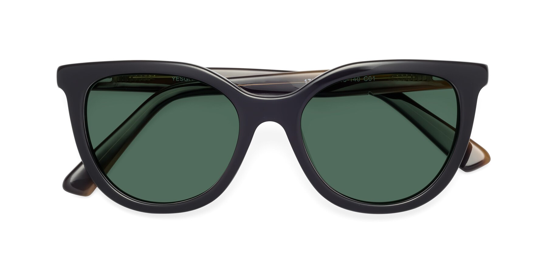 Folded Front of 17287 in Black with Green Polarized Lenses