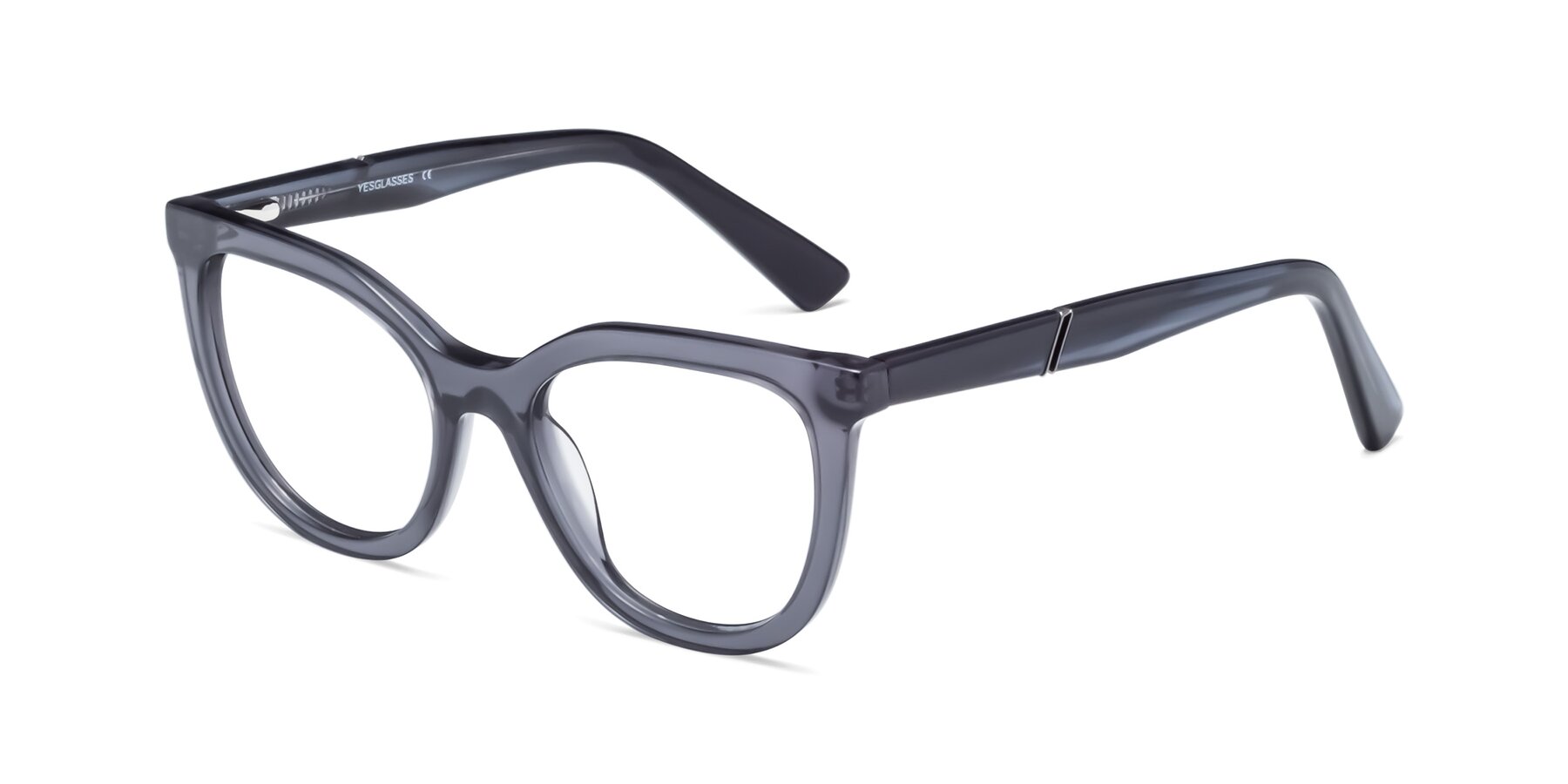 Angle of 17287 in Translucent Gray with Clear Blue Light Blocking Lenses