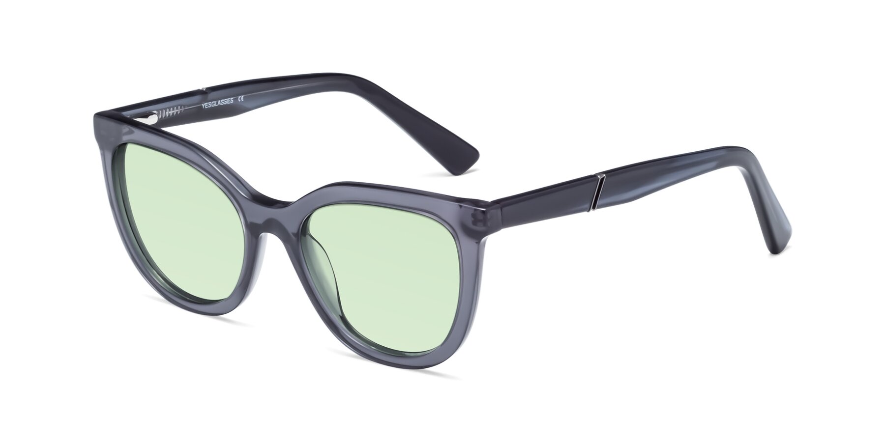 Angle of 17287 in Translucent Gray with Light Green Tinted Lenses