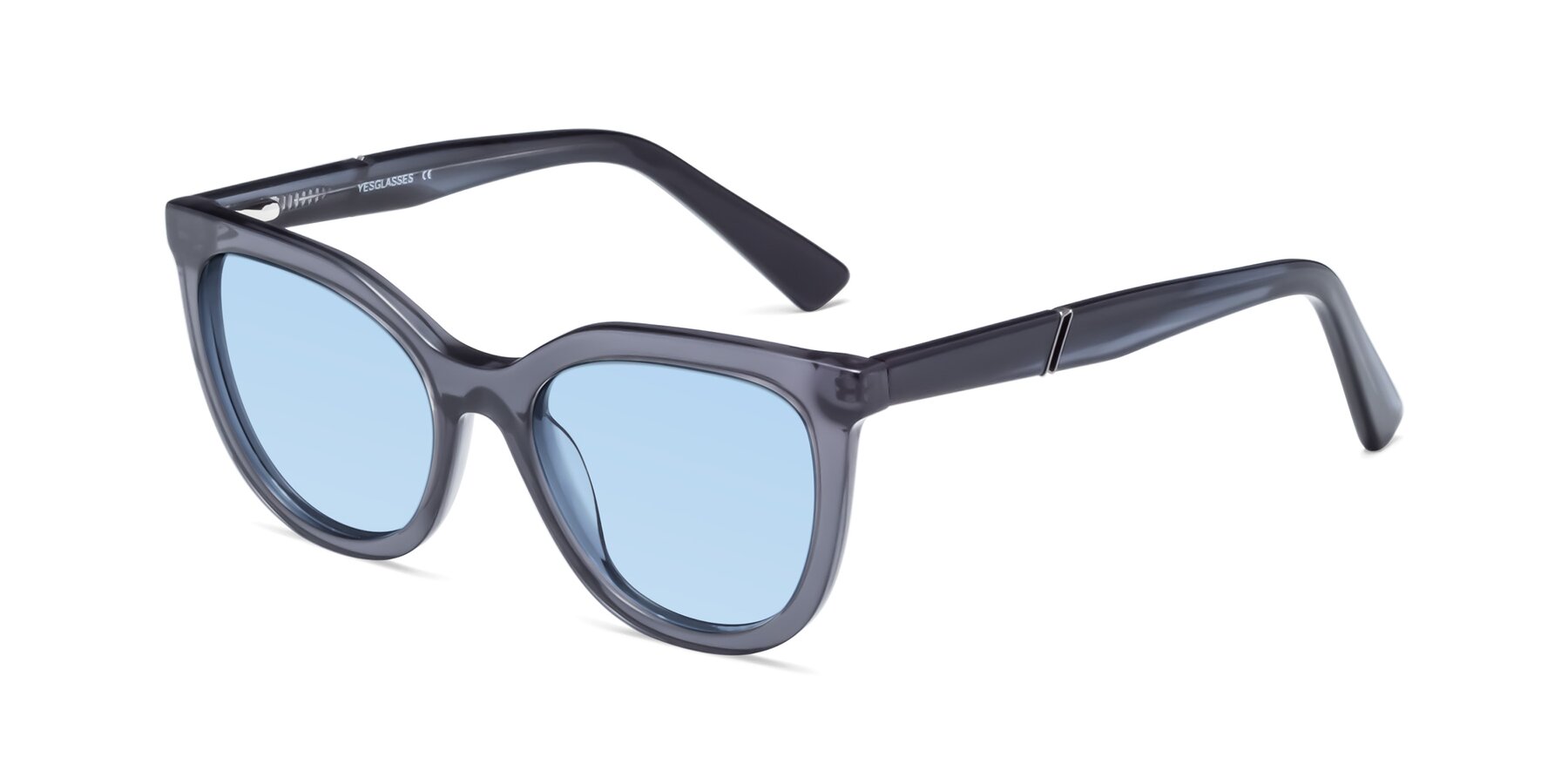 Angle of 17287 in Translucent Gray with Light Blue Tinted Lenses