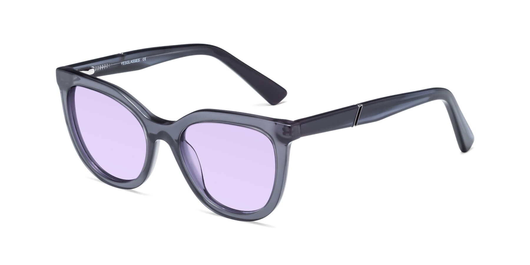 Angle of 17287 in Translucent Gray with Light Purple Tinted Lenses