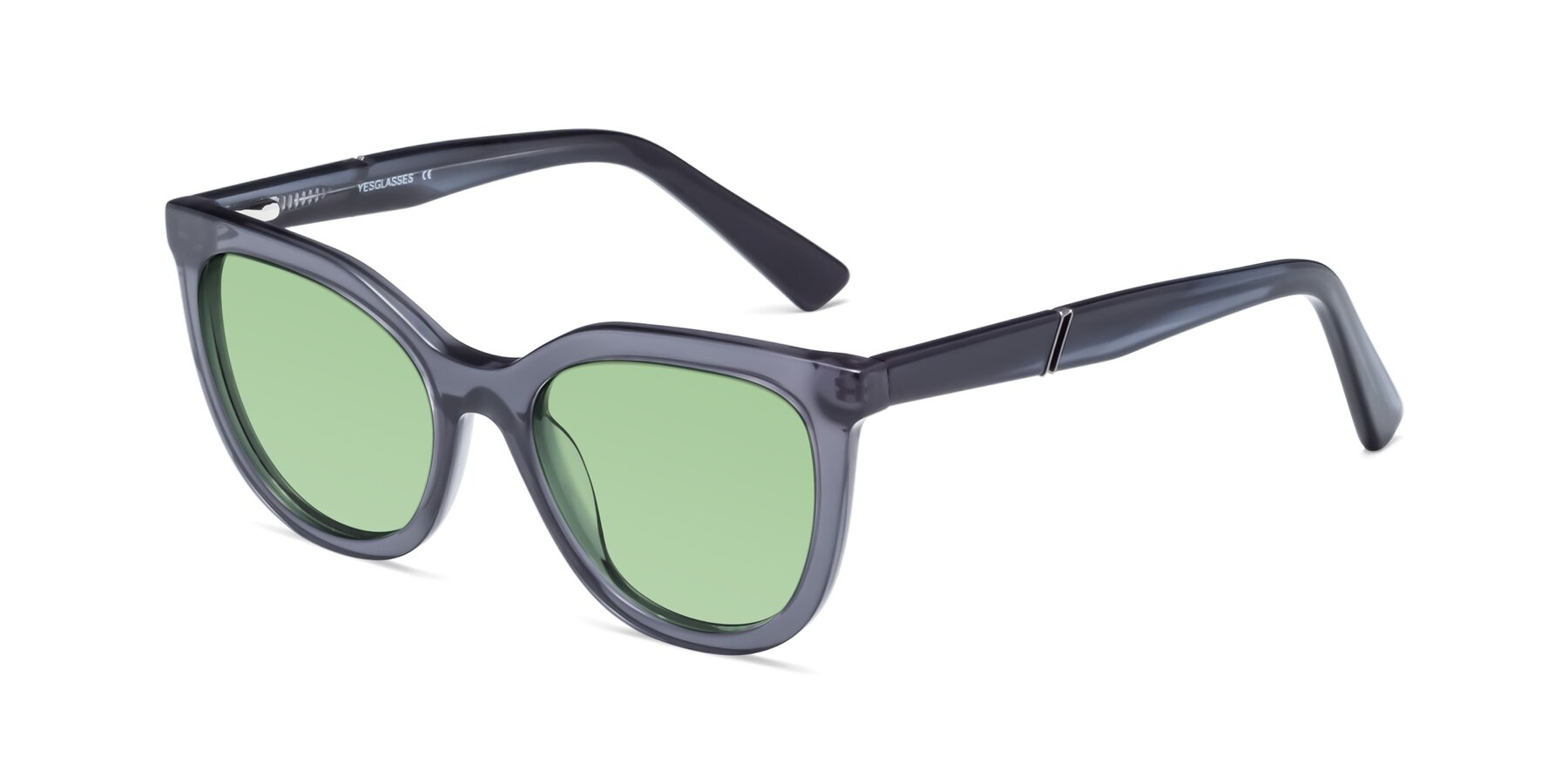Angle of 17287 in Translucent Gray with Medium Green Tinted Lenses