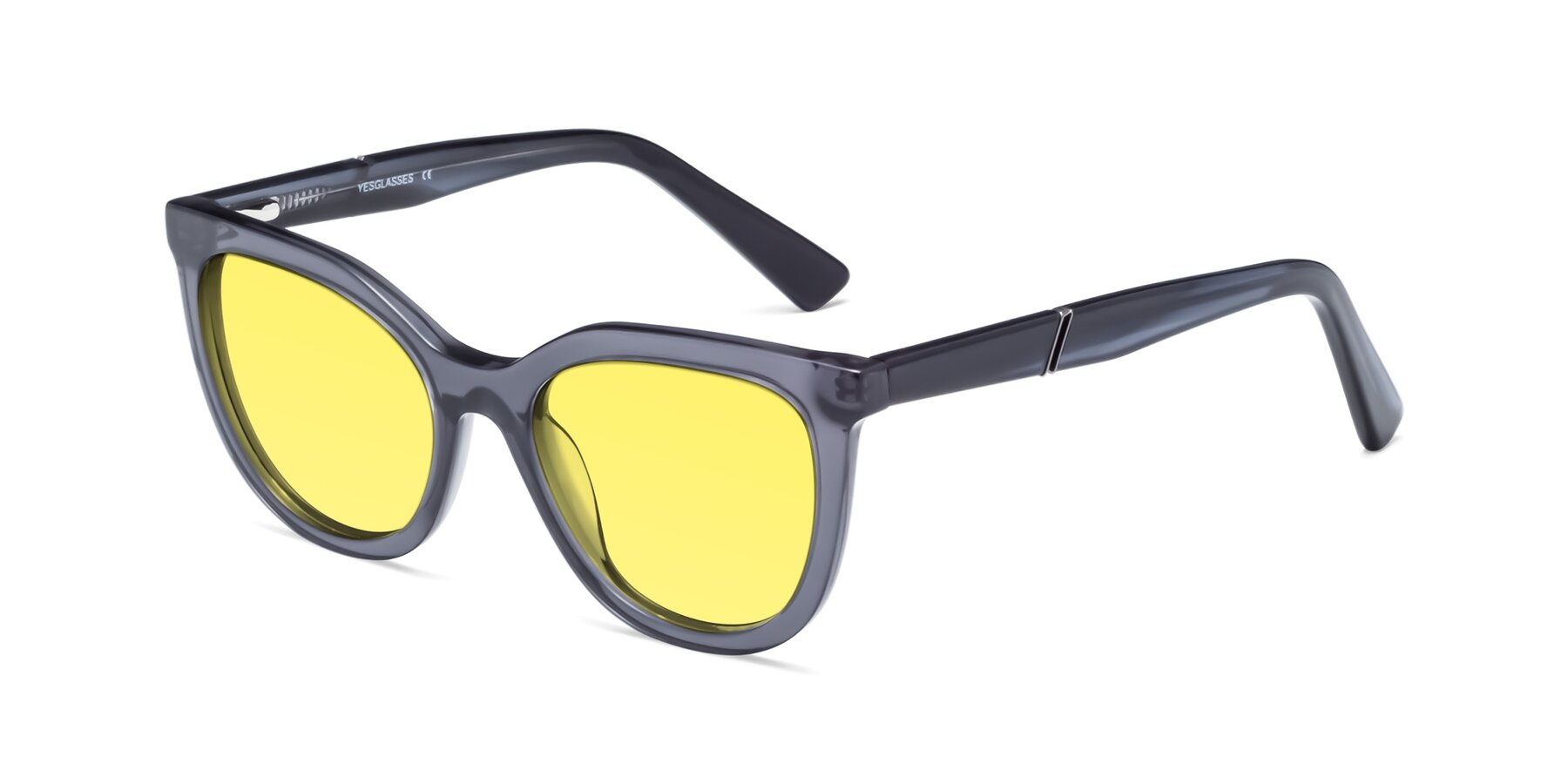 Angle of 17287 in Translucent Gray with Medium Yellow Tinted Lenses