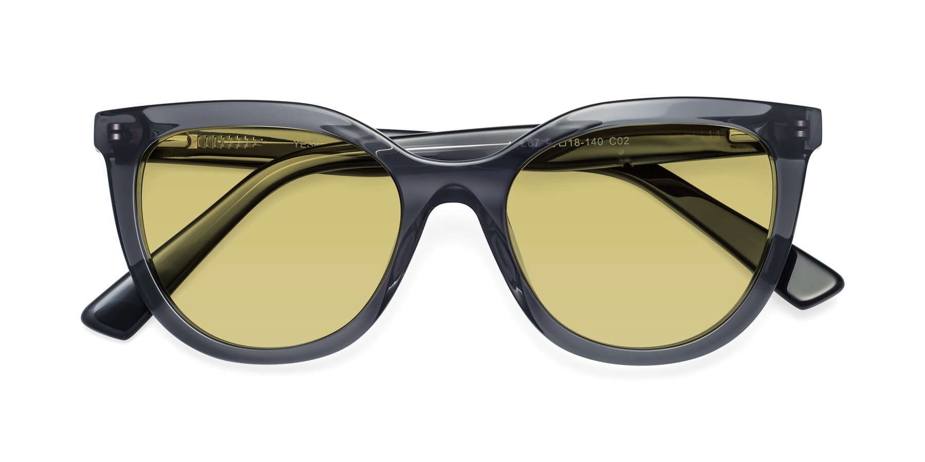 Folded Front of 17287 in Translucent Gray with Medium Champagne Tinted Lenses