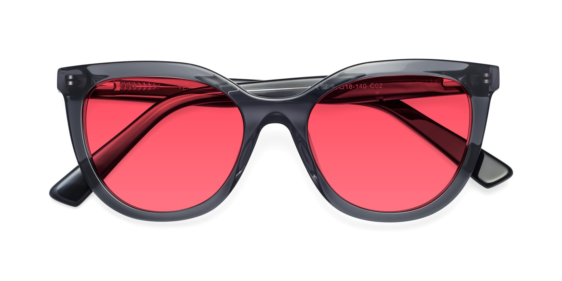 Folded Front of 17287 in Translucent Gray with Red Tinted Lenses