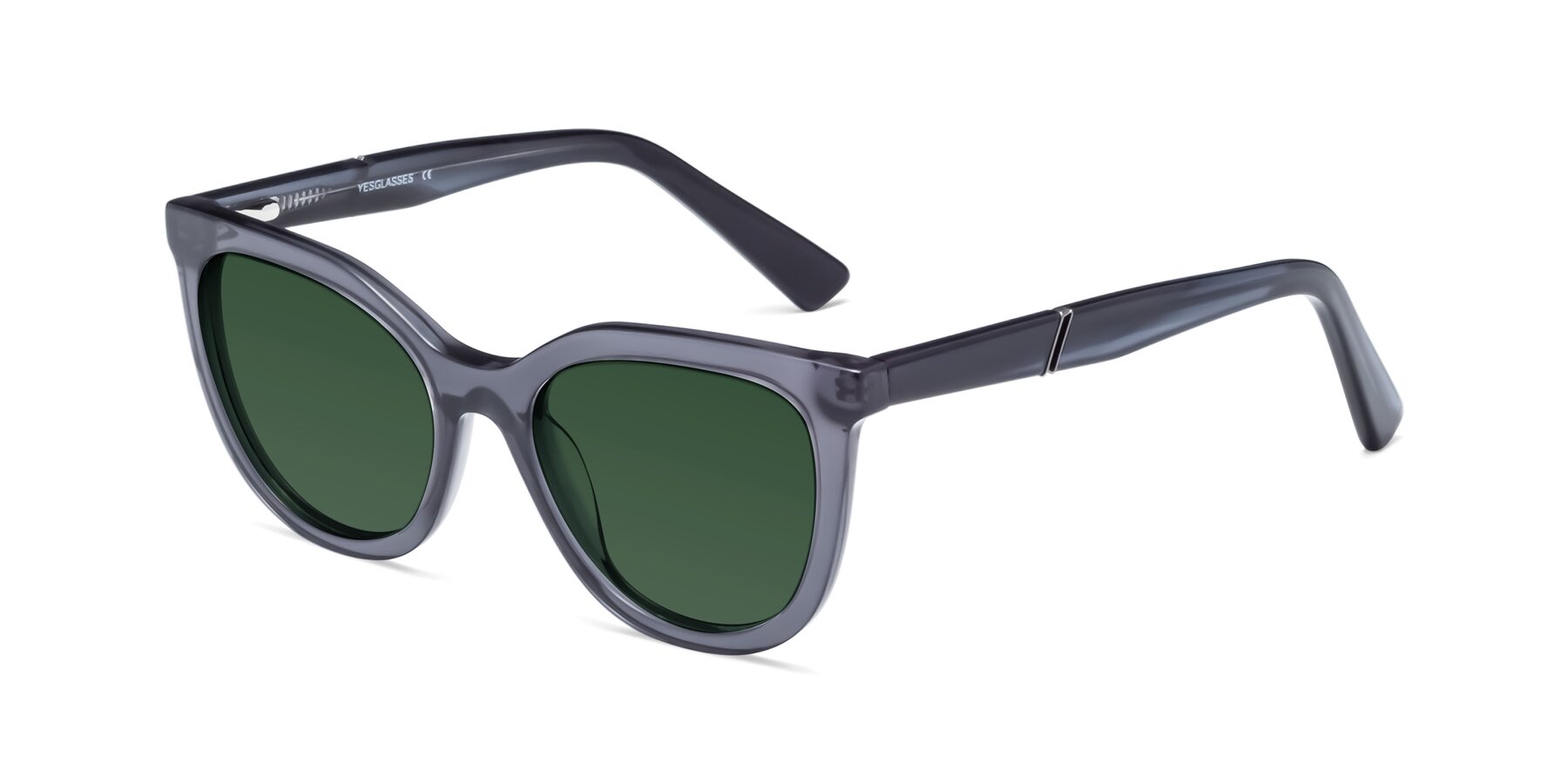 Angle of 17287 in Translucent Gray with Green Tinted Lenses