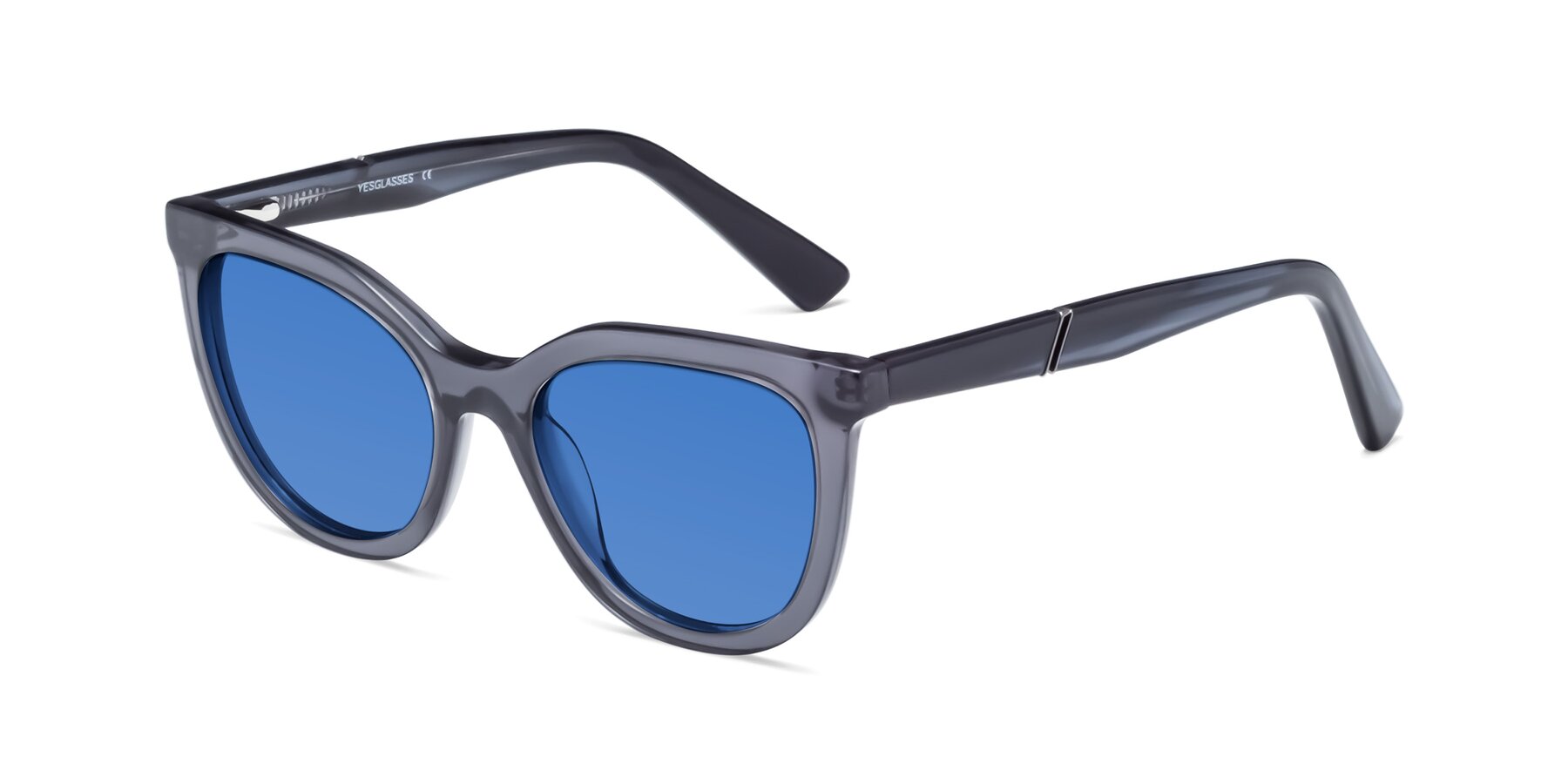 Angle of 17287 in Translucent Gray with Blue Tinted Lenses