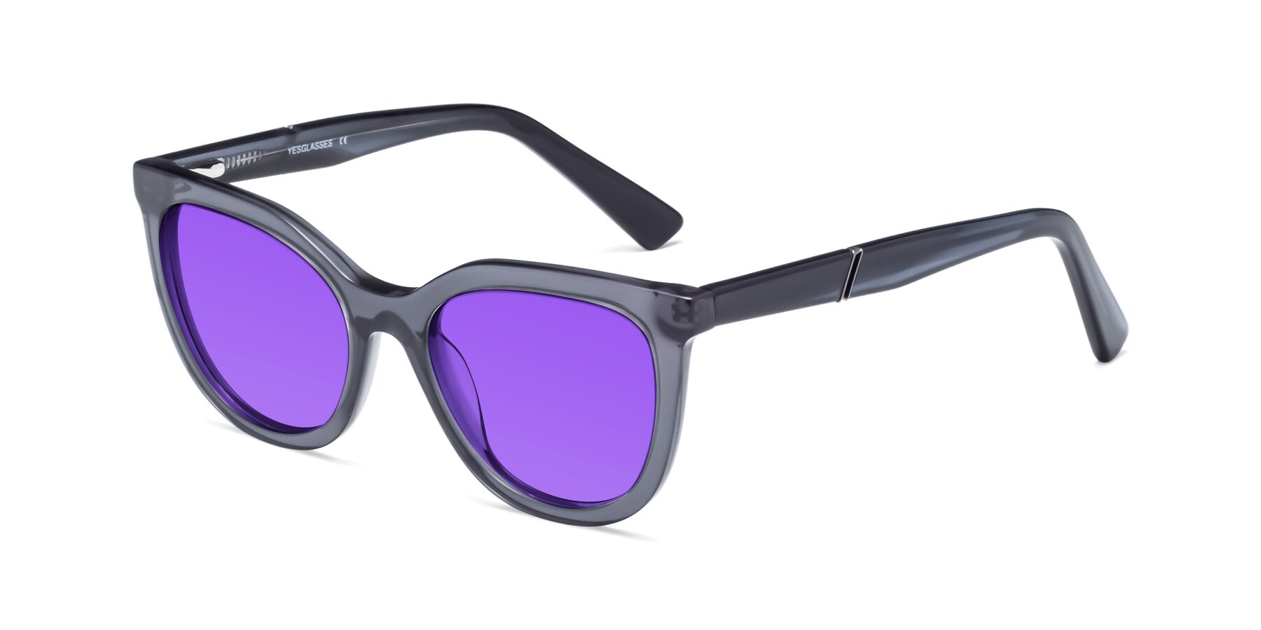Angle of 17287 in Translucent Gray with Purple Tinted Lenses