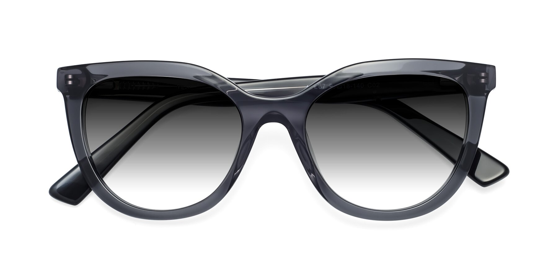 Folded Front of 17287 in Translucent Gray with Gray Gradient Lenses