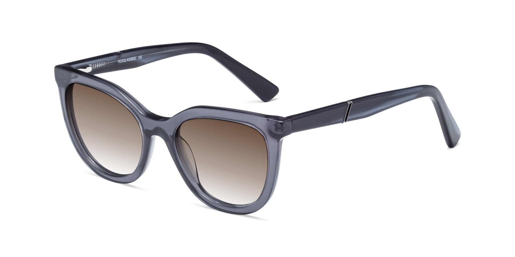 Angle of 17287 in Translucent Gray with Brown Gradient Lenses