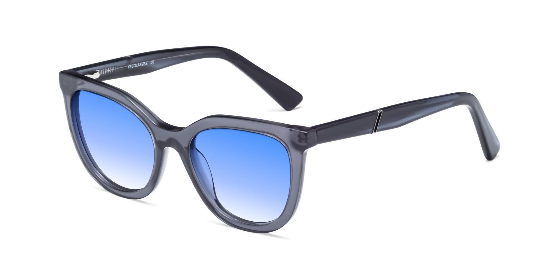 Angle of 17287 in Translucent Gray with Blue Gradient Lenses