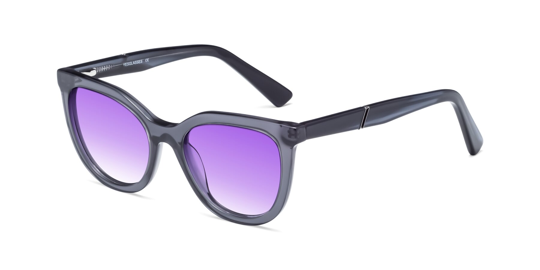 Angle of 17287 in Translucent Gray with Purple Gradient Lenses