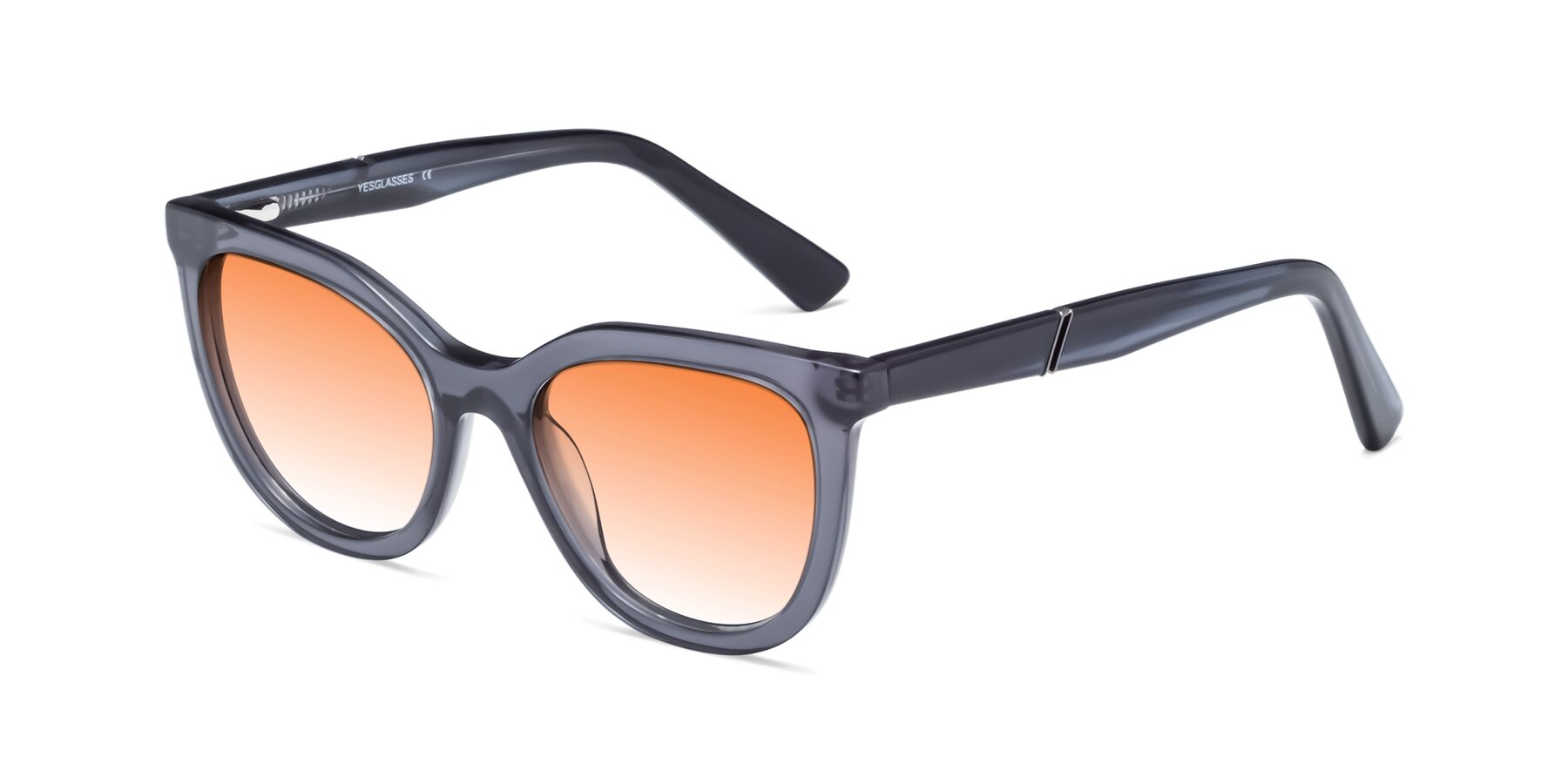 Angle of 17287 in Translucent Gray with Orange Gradient Lenses