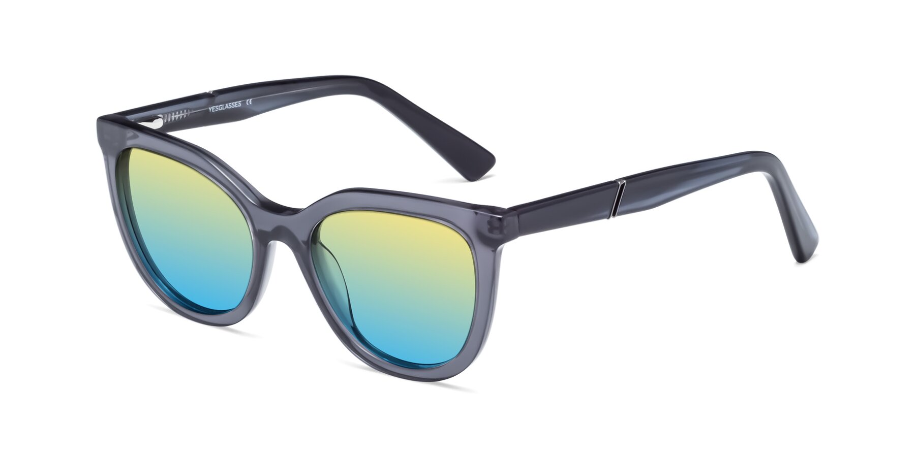 Angle of 17287 in Translucent Gray with Yellow / Blue Gradient Lenses