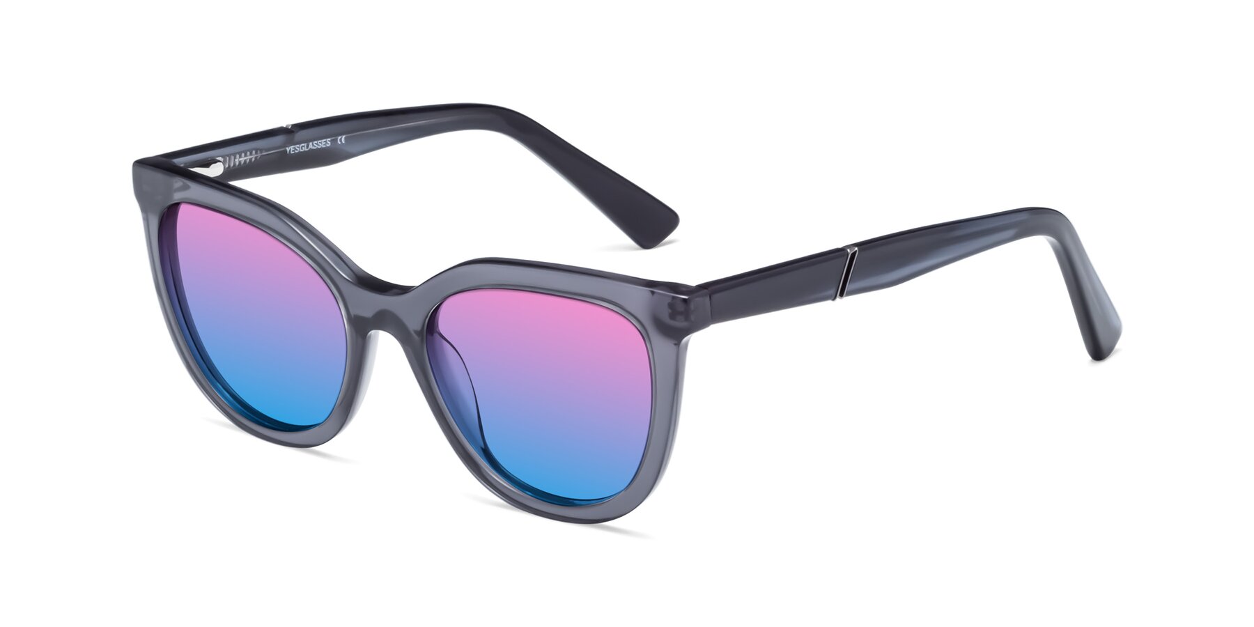 Angle of 17287 in Translucent Gray with Pink / Blue Gradient Lenses
