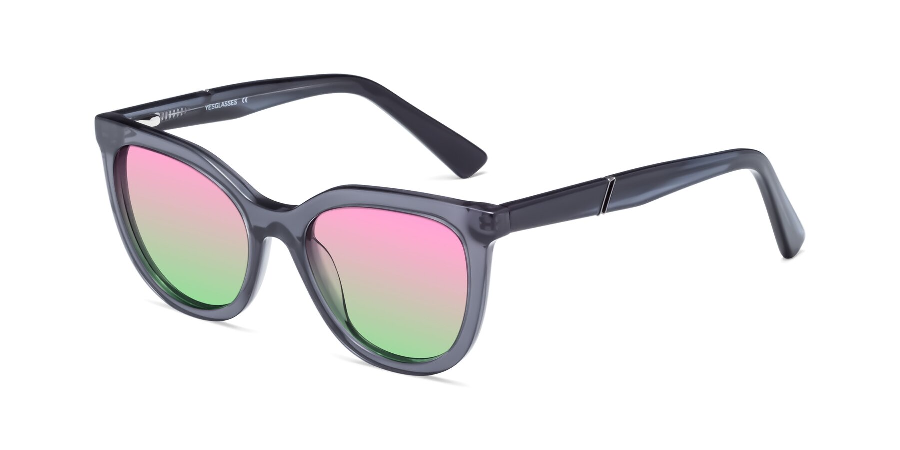 Angle of 17287 in Translucent Gray with Pink / Green Gradient Lenses