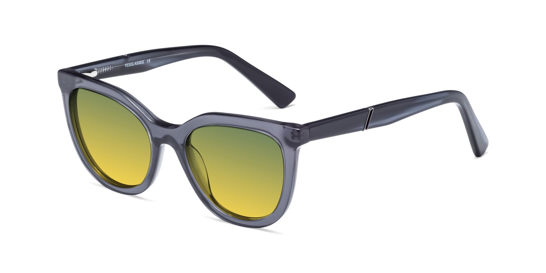 Angle of 17287 in Translucent Gray with Green / Yellow Gradient Lenses