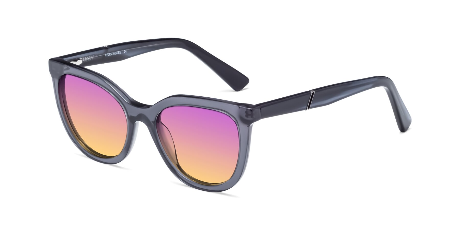 Angle of 17287 in Translucent Gray with Purple / Yellow Gradient Lenses