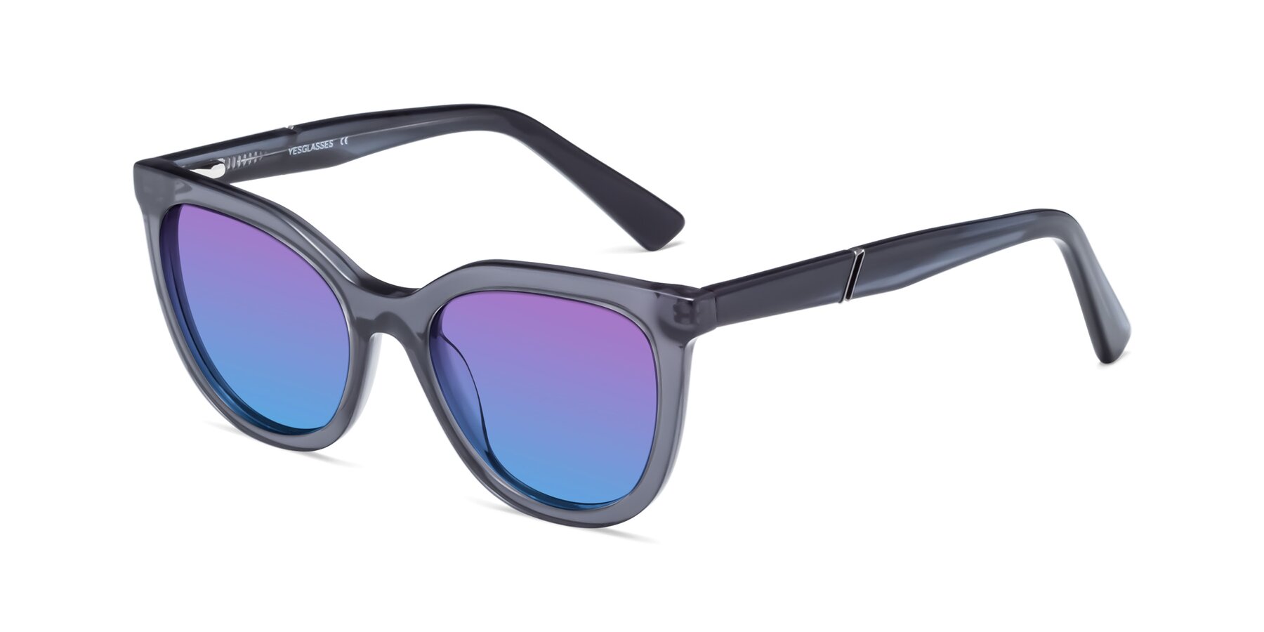 Angle of 17287 in Translucent Gray with Purple / Blue Gradient Lenses
