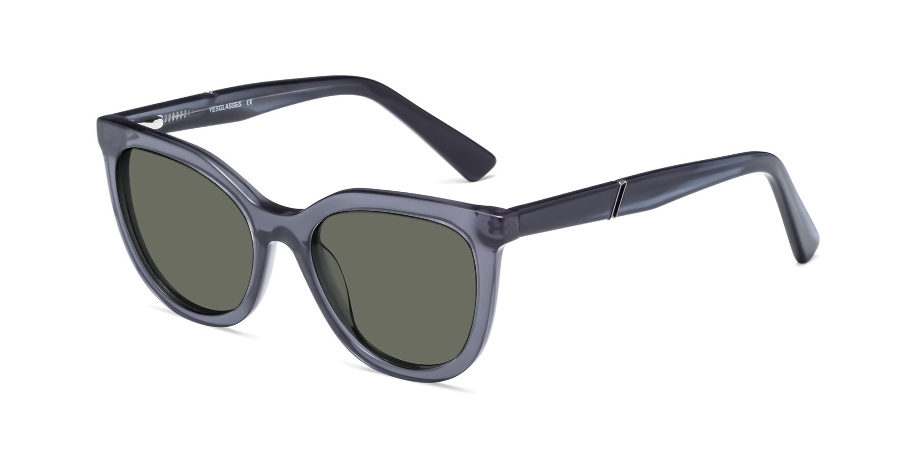 Angle of 17287 in Translucent Gray with Gray Polarized Lenses