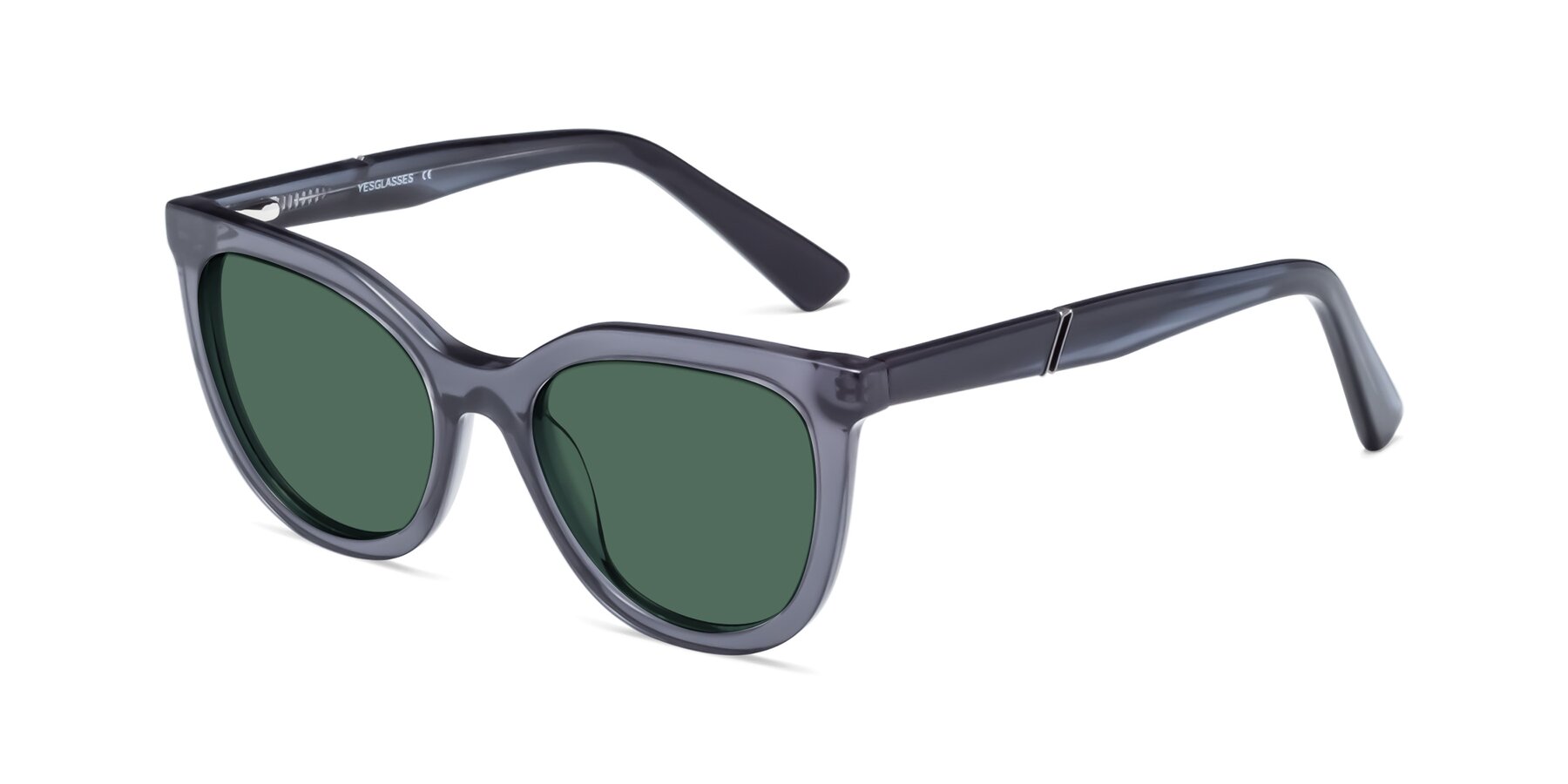 Angle of 17287 in Translucent Gray with Green Polarized Lenses