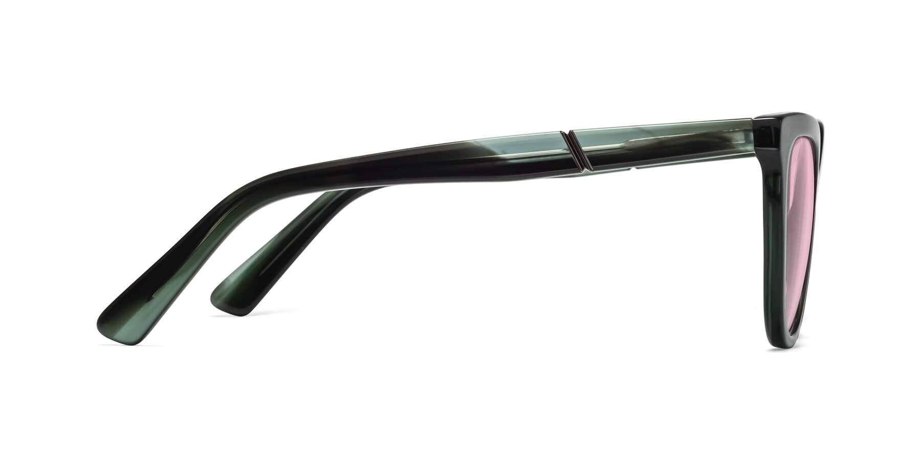 Side of 17287 in Translucent Green with Light Pink Tinted Lenses