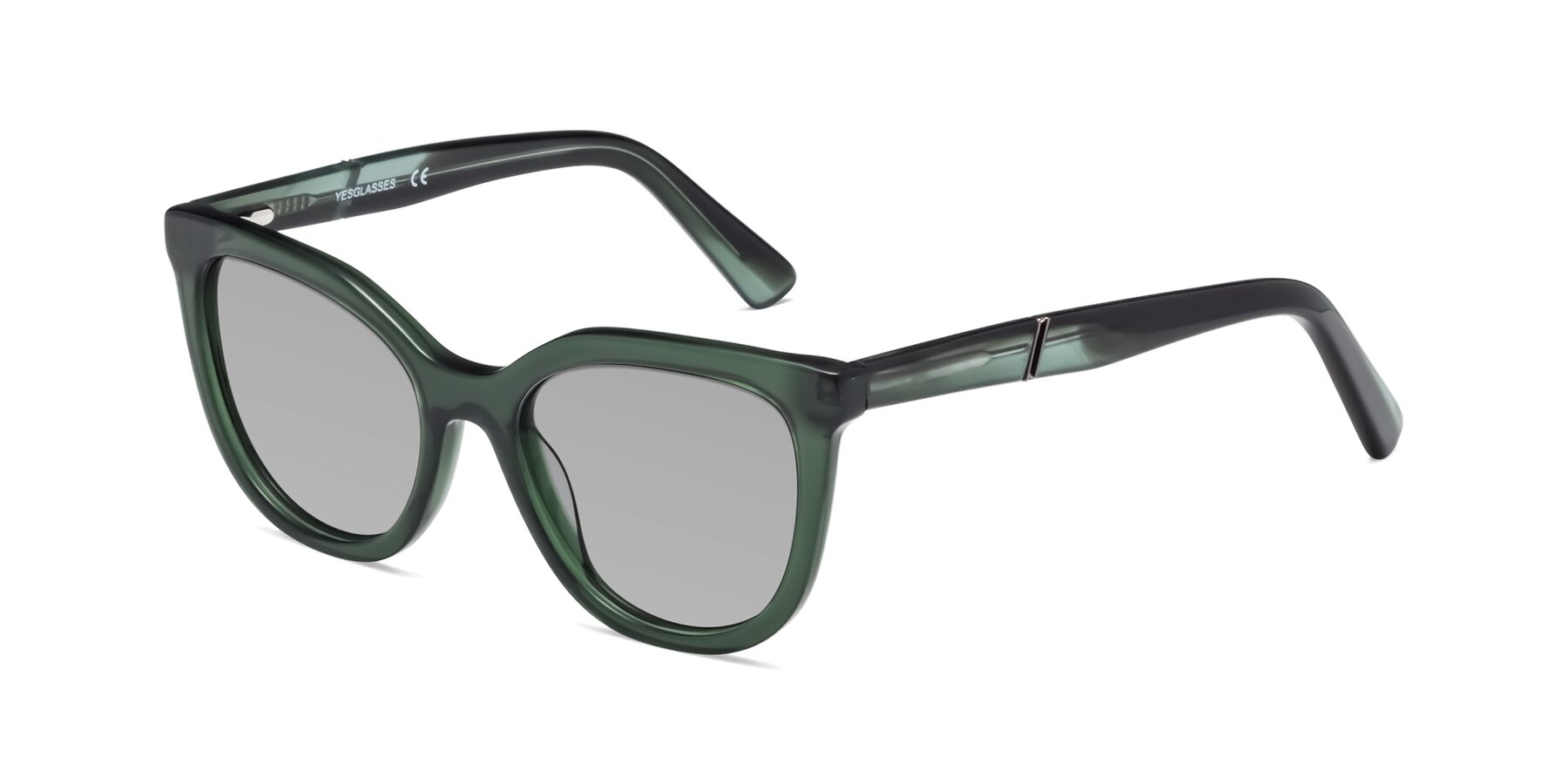 Angle of 17287 in Translucent Green with Light Gray Tinted Lenses