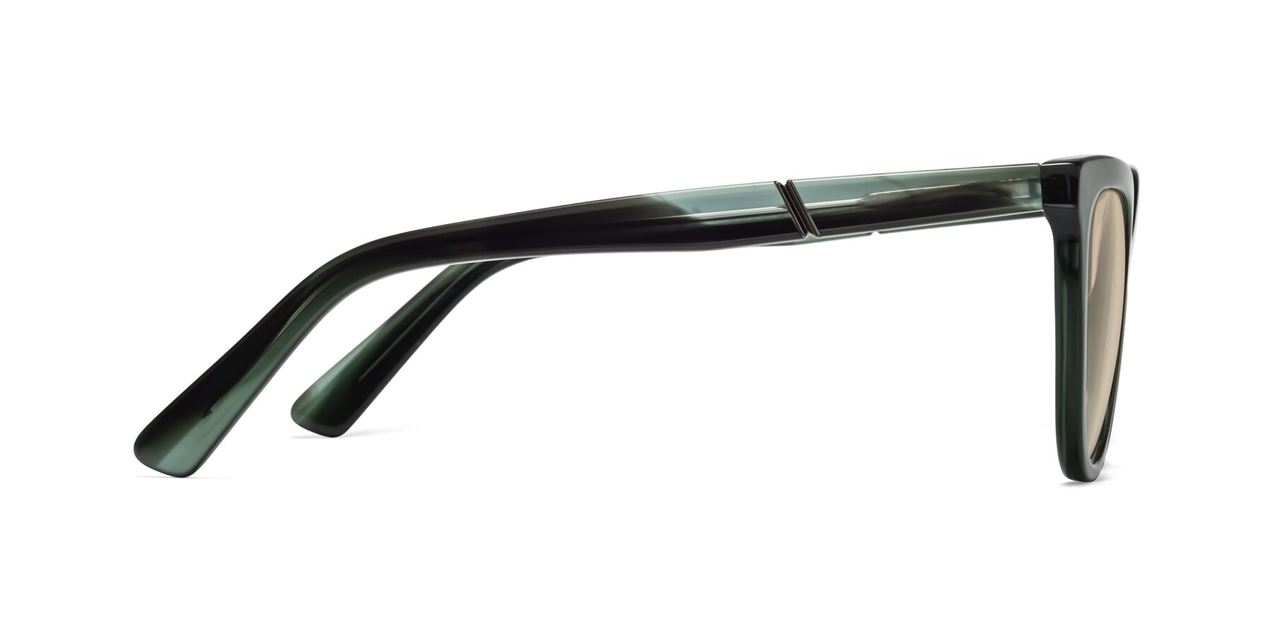 Side of 17287 in Translucent Green with Light Brown Tinted Lenses