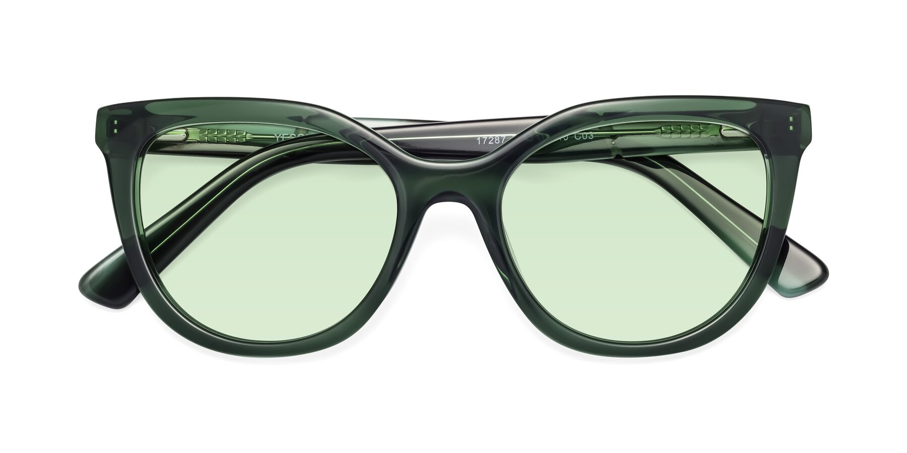 Folded Front of 17287 in Translucent Green with Light Green Tinted Lenses