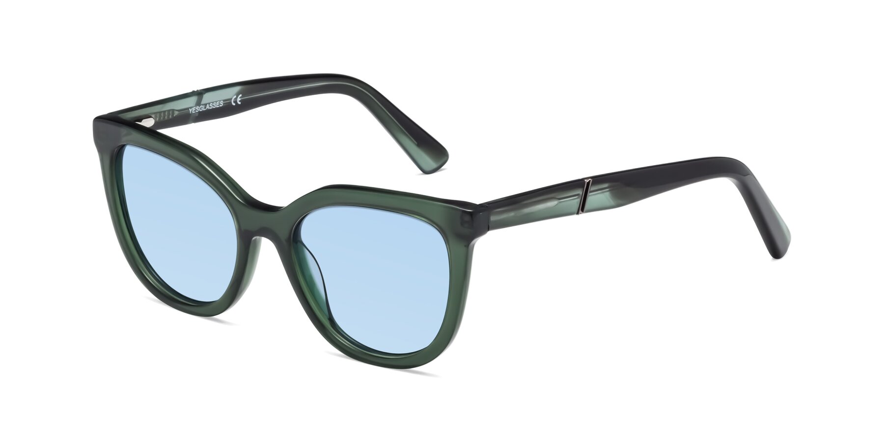 Angle of 17287 in Translucent Green with Light Blue Tinted Lenses