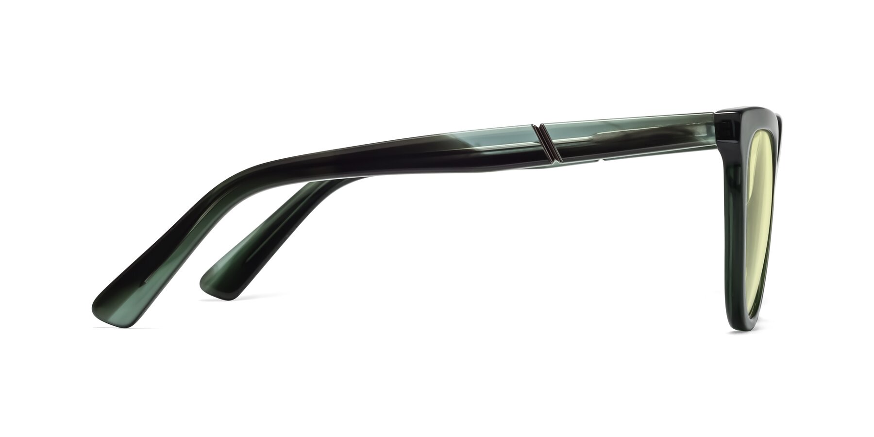 Side of 17287 in Translucent Green with Light Yellow Tinted Lenses