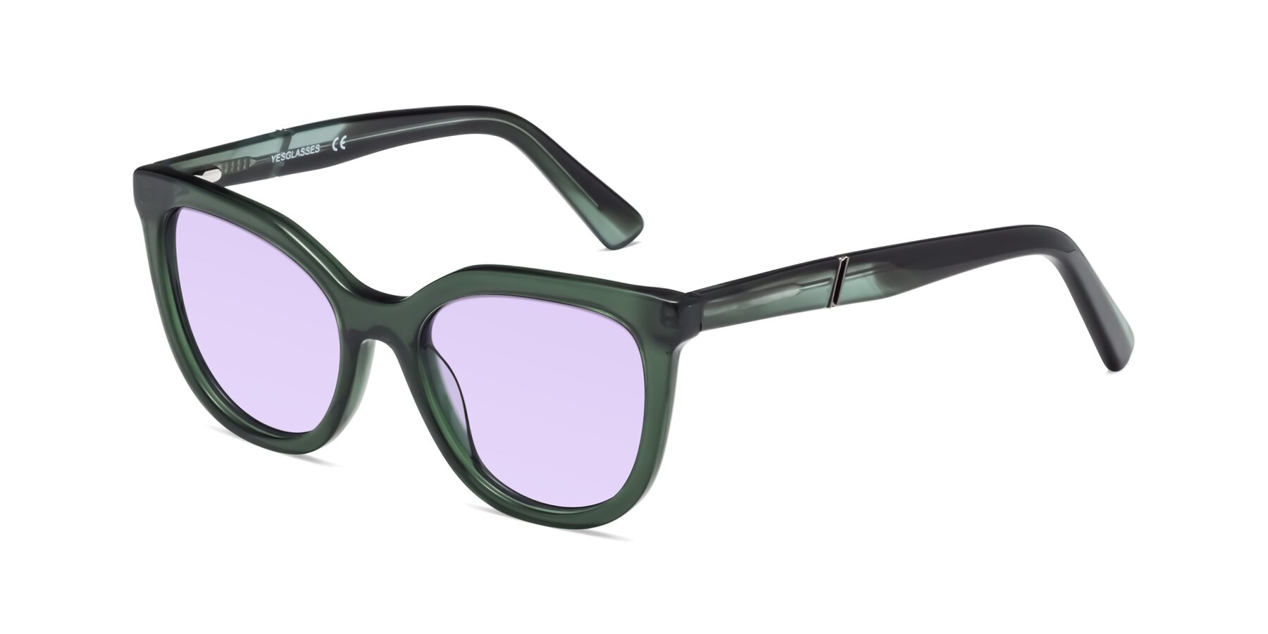 Angle of 17287 in Translucent Green with Light Purple Tinted Lenses